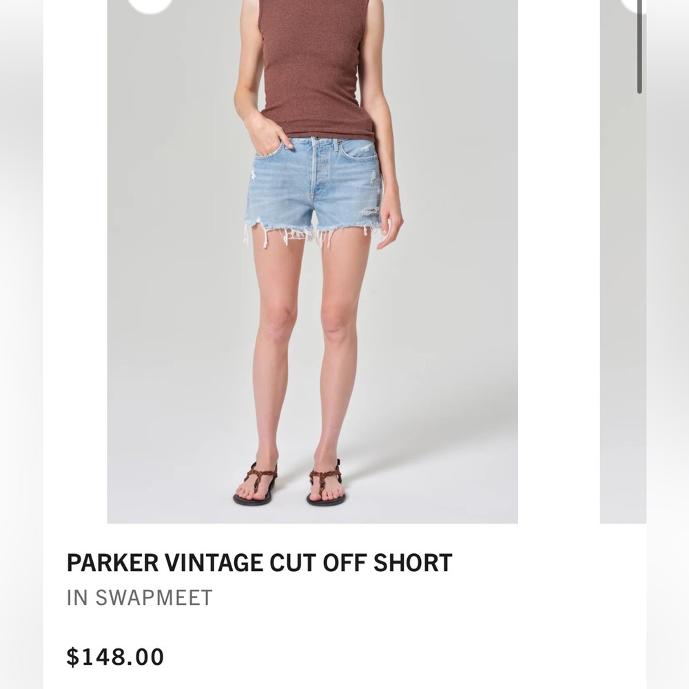 Agolde Parker cut off Distressed Jean Shorts swap meet